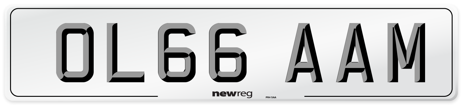 OL66 AAM Number Plate from New Reg